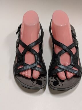 Merrell Women's 8 Sandals Midnight Black Strappy Adjustable Leather